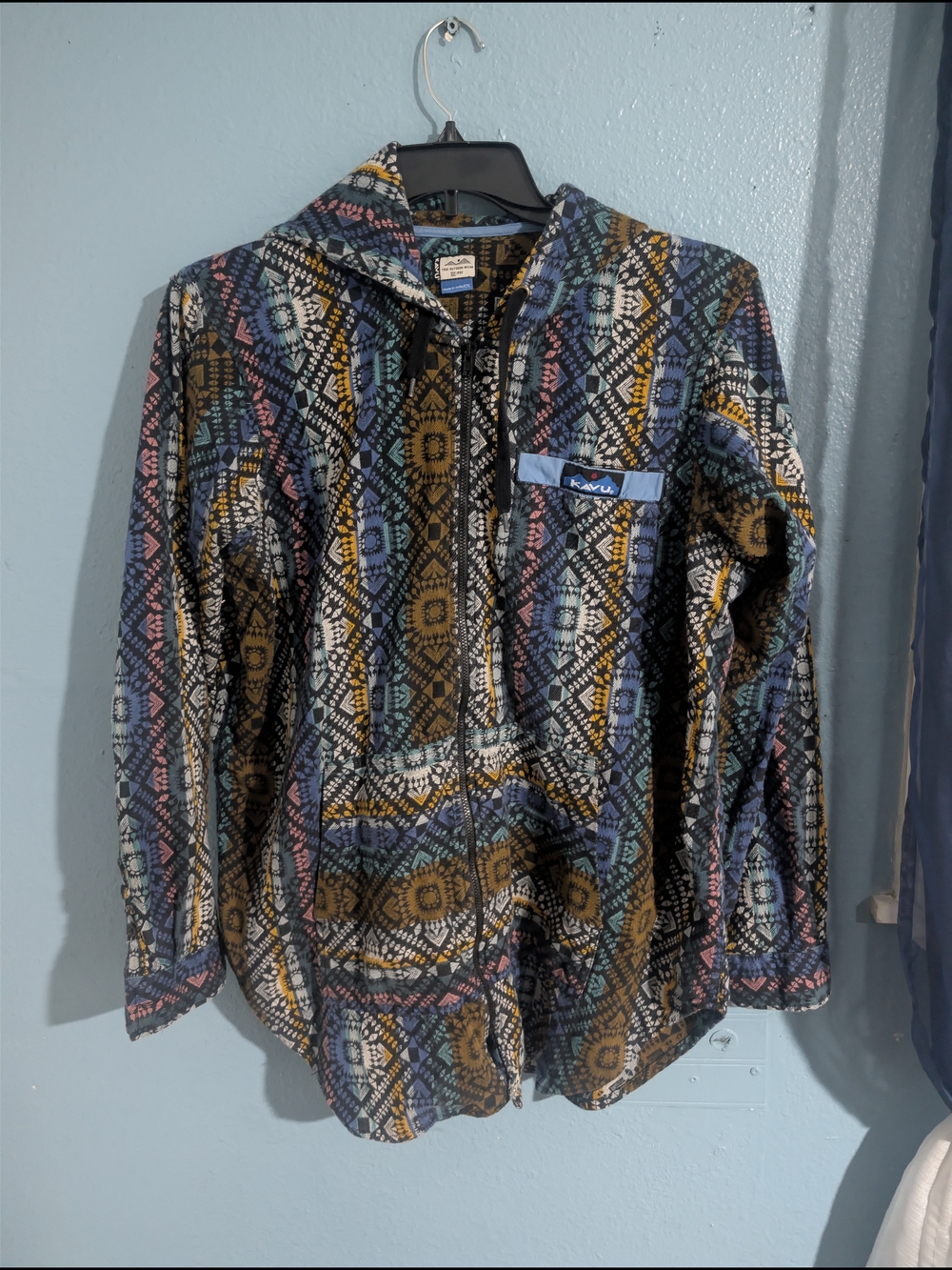 Kavu Hooded Zip Jacket - Multicolor Aztec Print - Picture 1 of 3